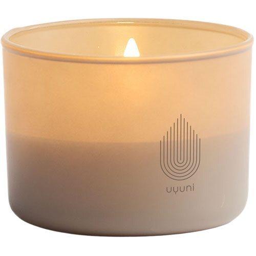 Beige LED Lys i Frostet Glas - 8,2 x 6 cm