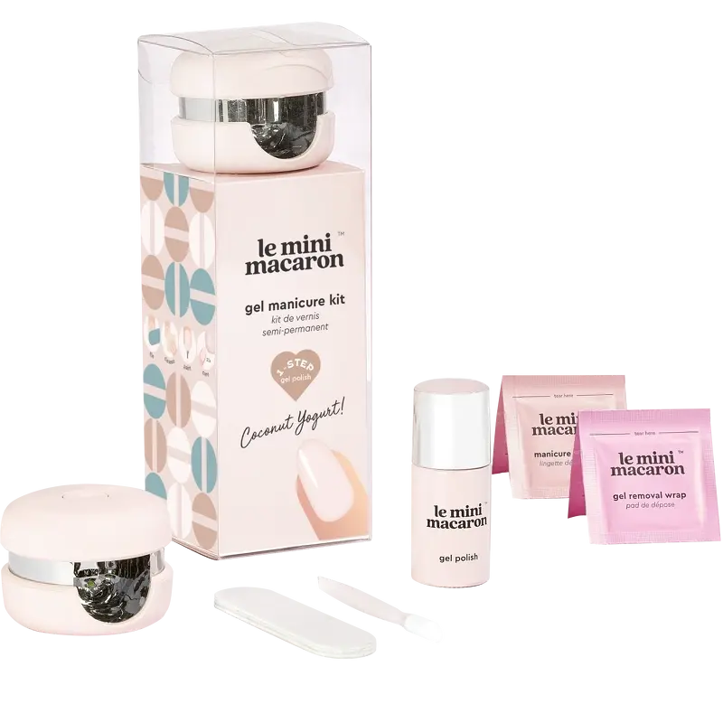 Le Mini Macaron Gel Manicure Kit - Kokosnød Yoghurt