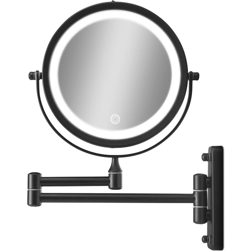 Gillian Jones Wall Mirror W  Arm   Lights  Black 10246 00