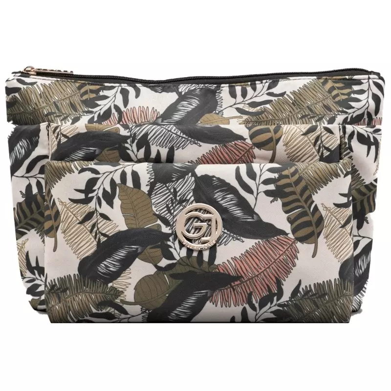 Gillian Jones 3 Room Cosmetics Bag   Leaf Print 10009 19